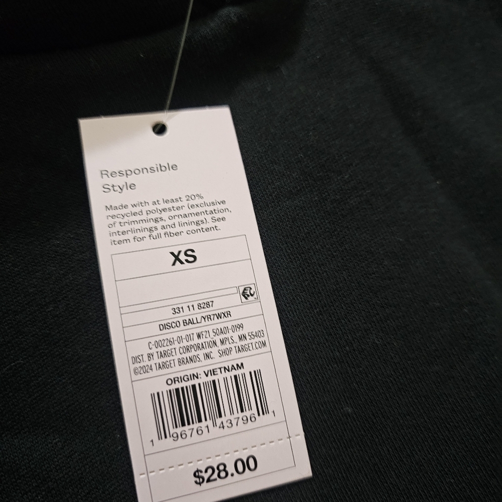 Wild Fable Womens Black Hoodie, Oversize Disco Ball Design On Back Thick - Picture 6 of 7